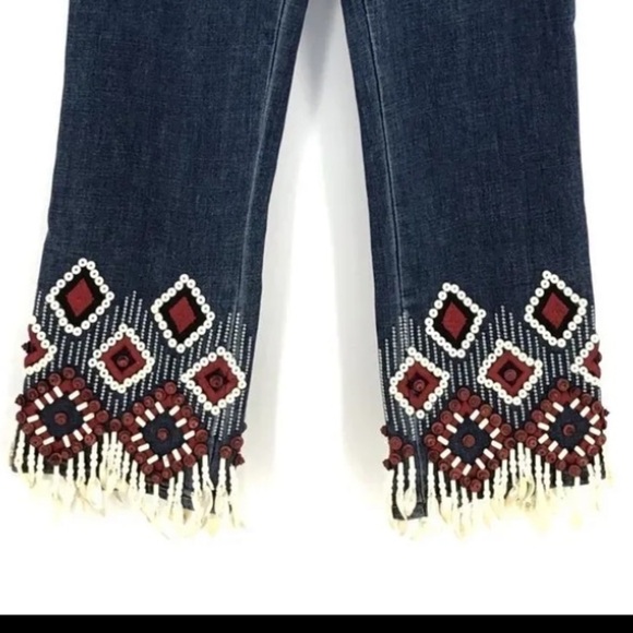 Tory Burch Women's Blue Mia Embellished Jeans - Picture 10 of 12